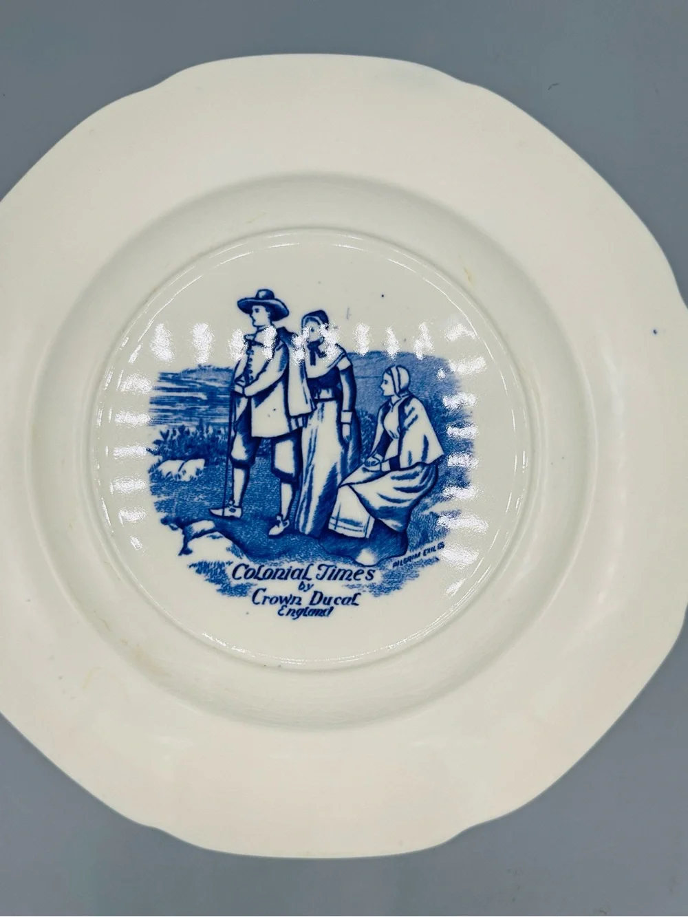 Crown Ducal Colonial Times Thanksgiving Blue Plate
